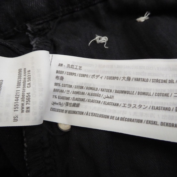 Abercrombie & Fitch Ankle Straight Ultra High Rise Black Denim Jeans Women 26/2L - Picture 9 of 10